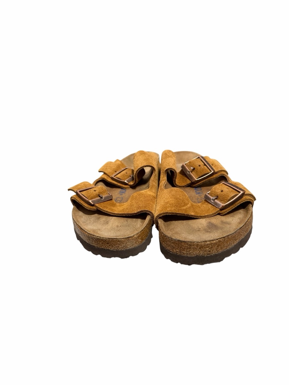 Birkenstock Arizona Soft Footbed Tan Suede Sandals - Picture 5 of 11